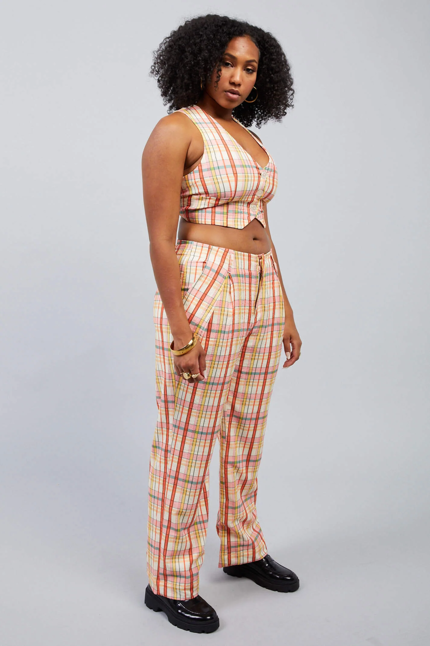 Claudia Plaid Relaxed Trouser - Image 3