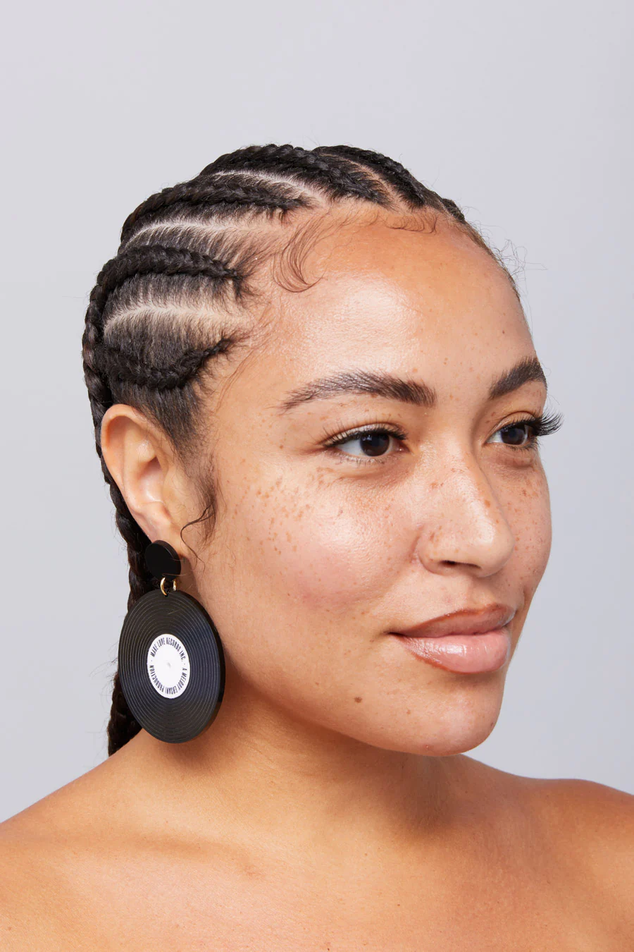 Make Love Records Earrings - Black - Image 3
