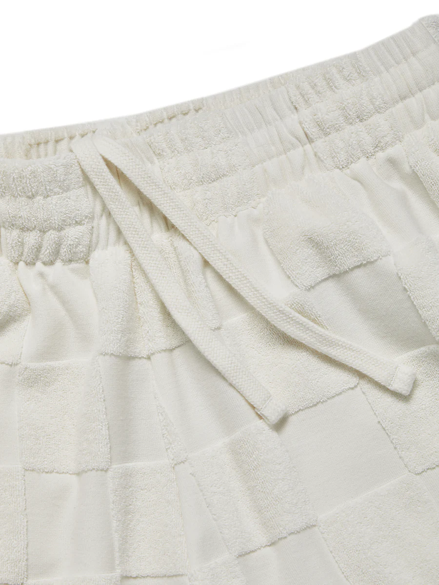 Estelle Terrycloth Check Lounge Short - Butter - Image 9