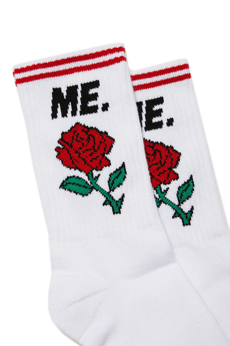ME. Rose Socks - White/Red - Image 3
