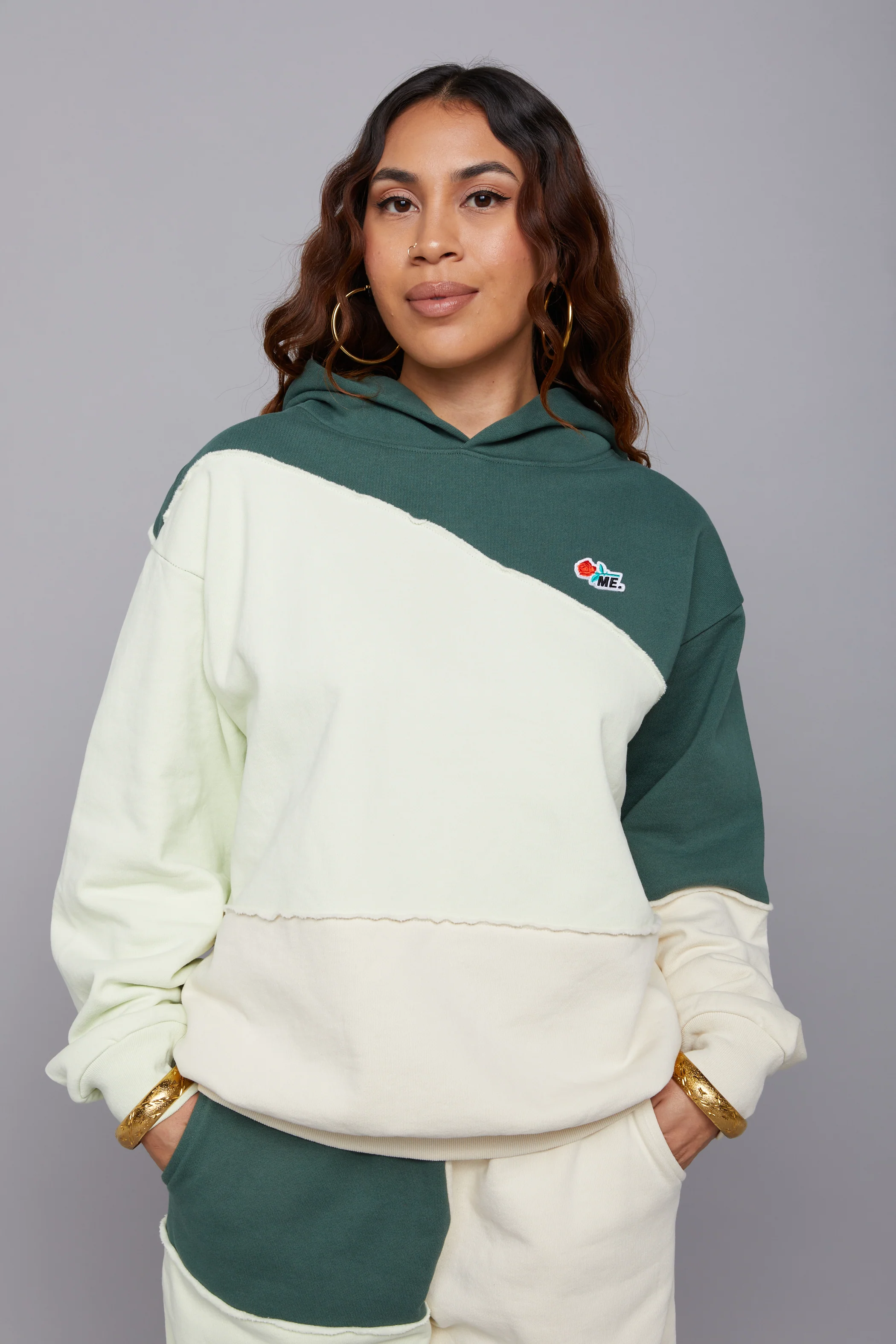 ME. Patchwork Hoodie Moss - Image 3