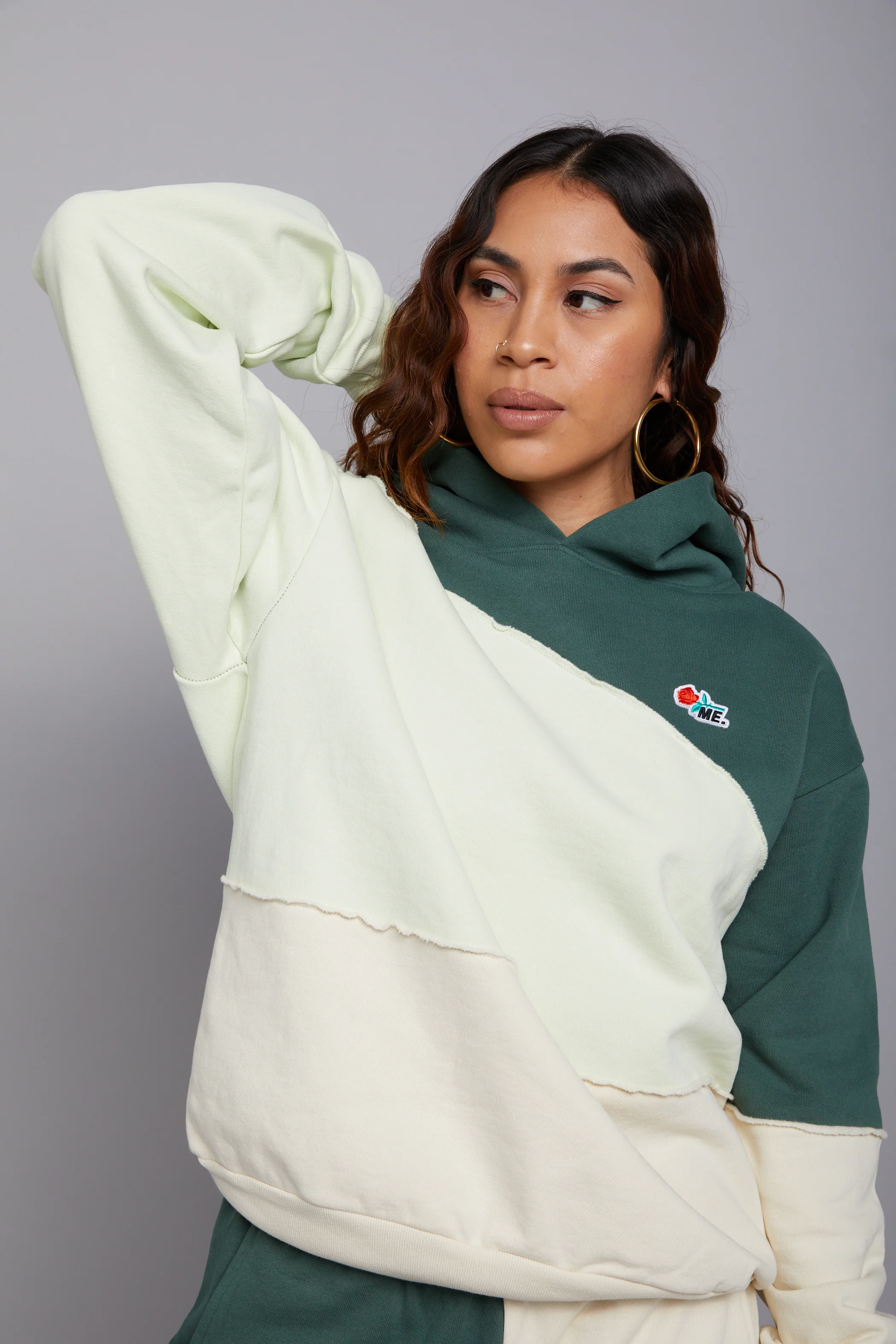 ME. Patchwork Hoodie Moss - Image 4