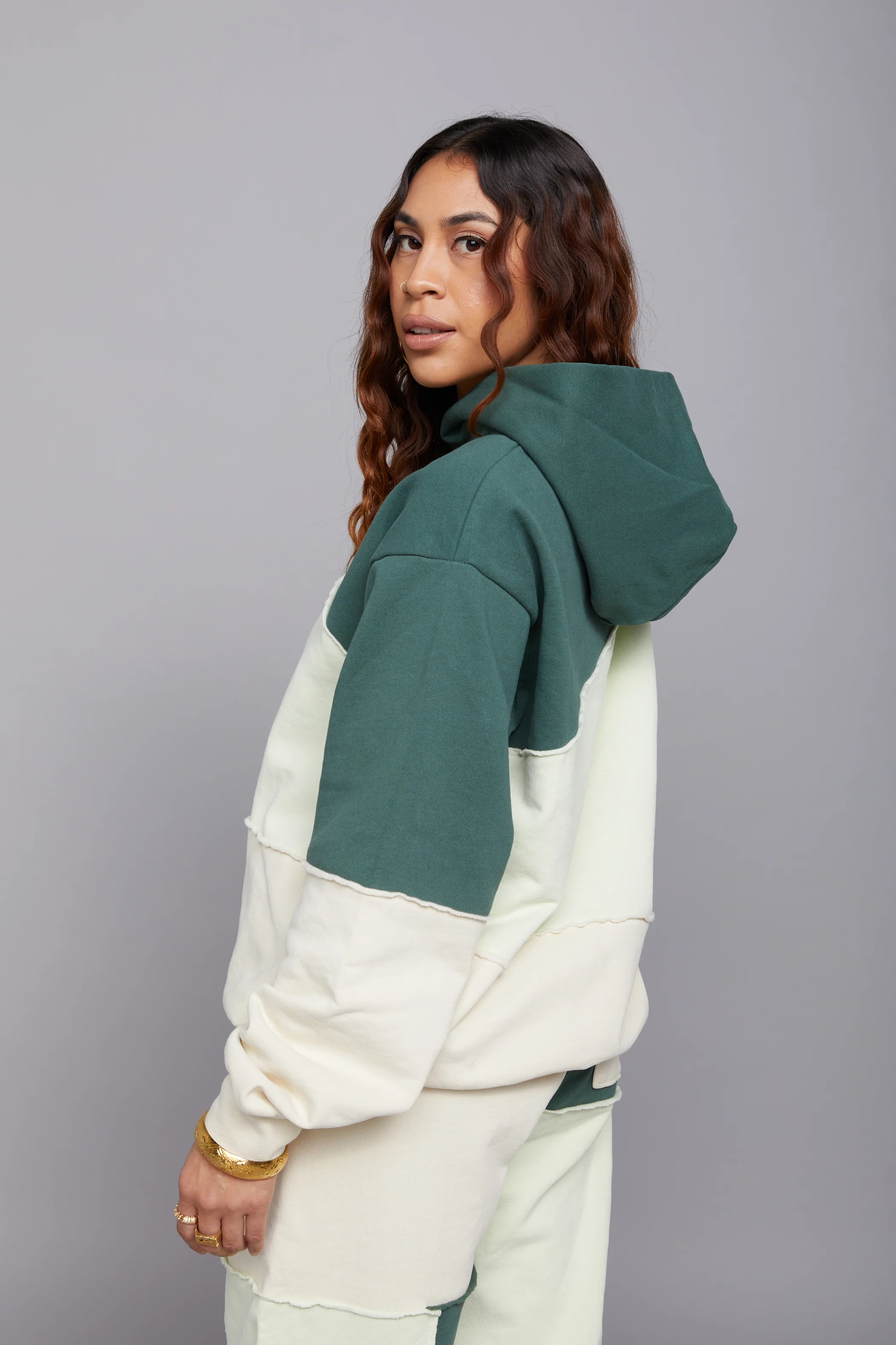 ME. Patchwork Hoodie Moss - Image 5