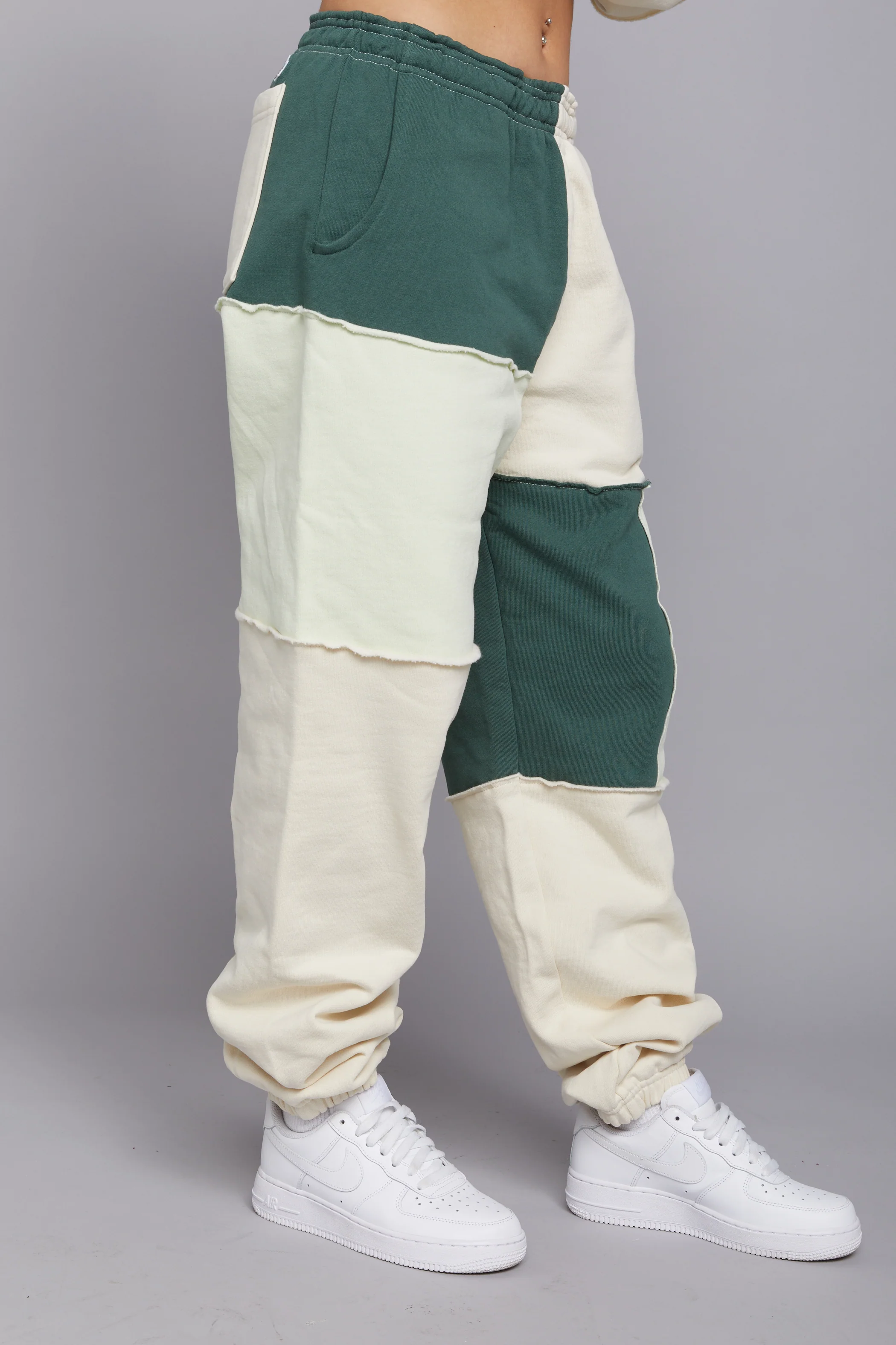 ME. Patchwork Sweatpants Moss - Image 4