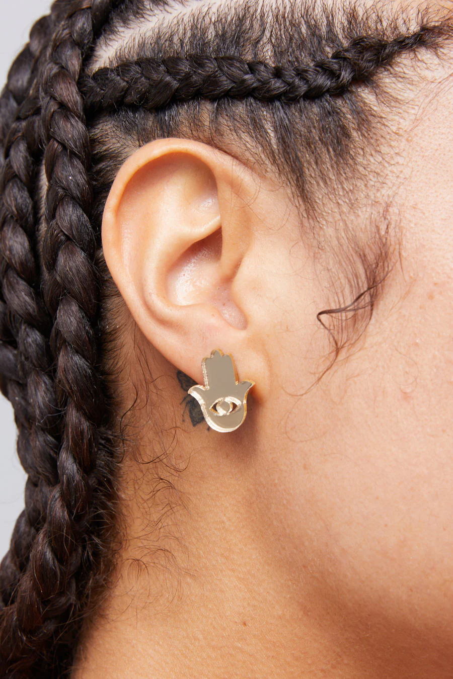 Protective Hamsa Stud Earrings - Image 4