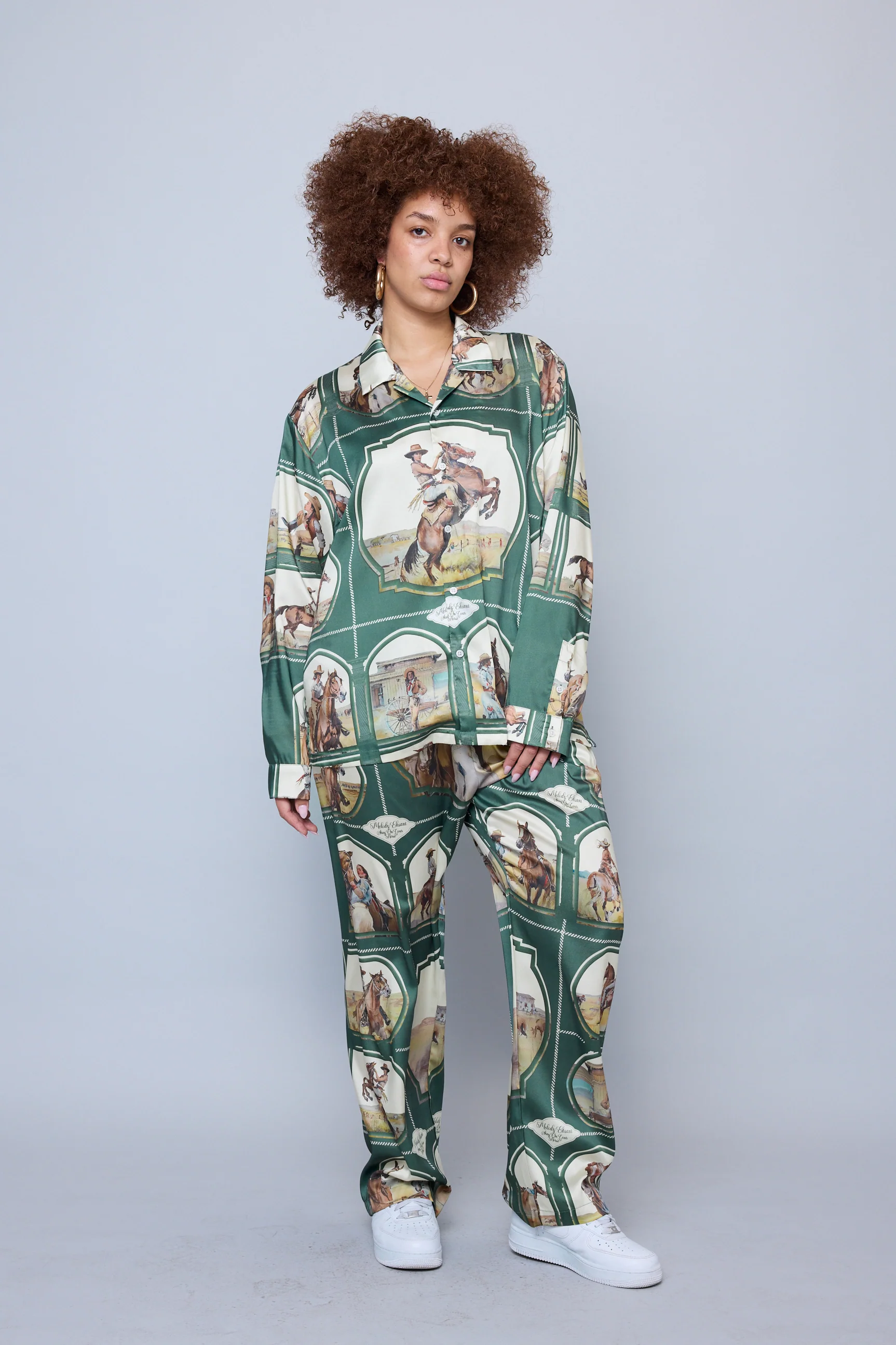 Silky Cowgirl Button Up - Moss - Image 6