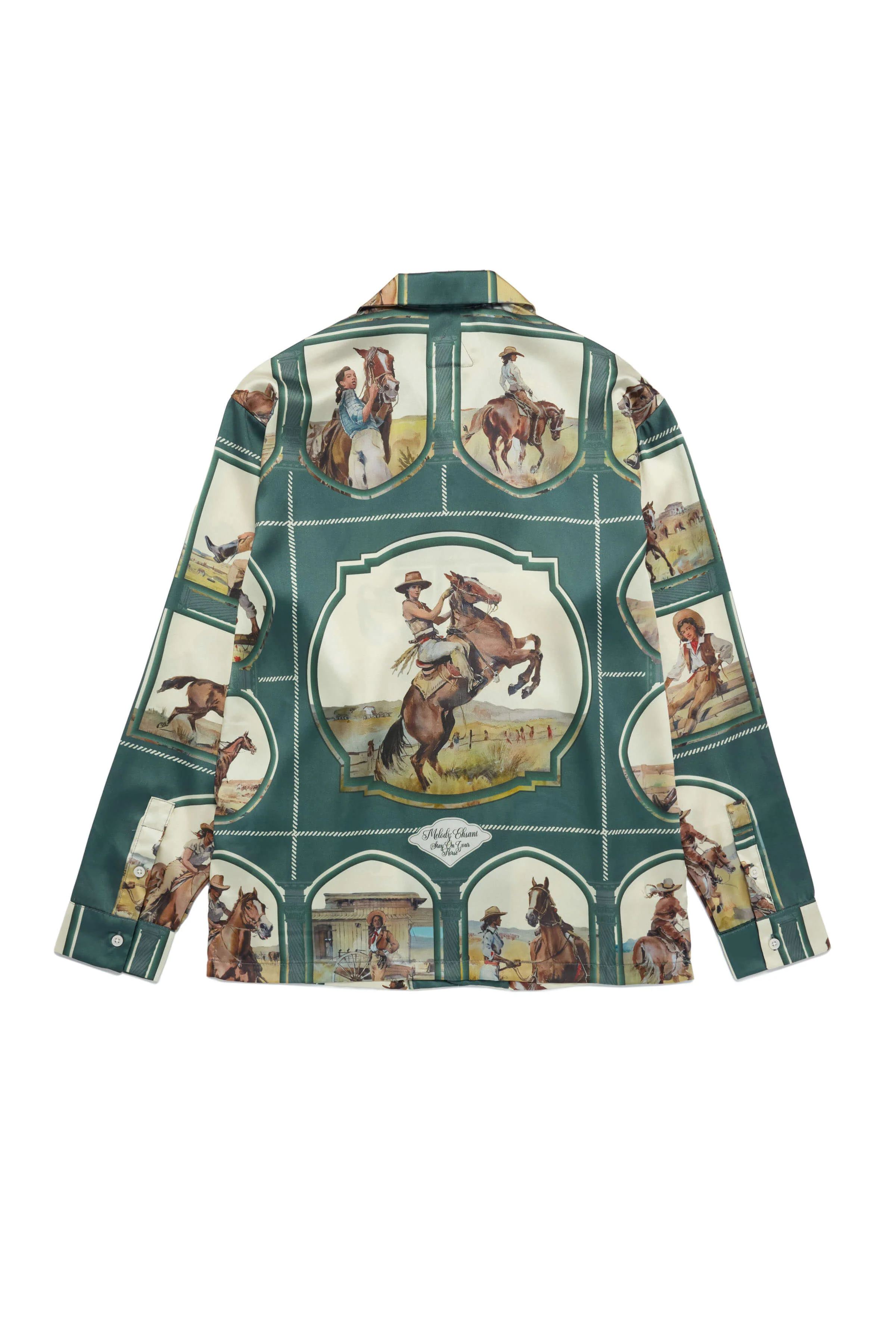 Silky Cowgirl Button Up - Moss - Image 9