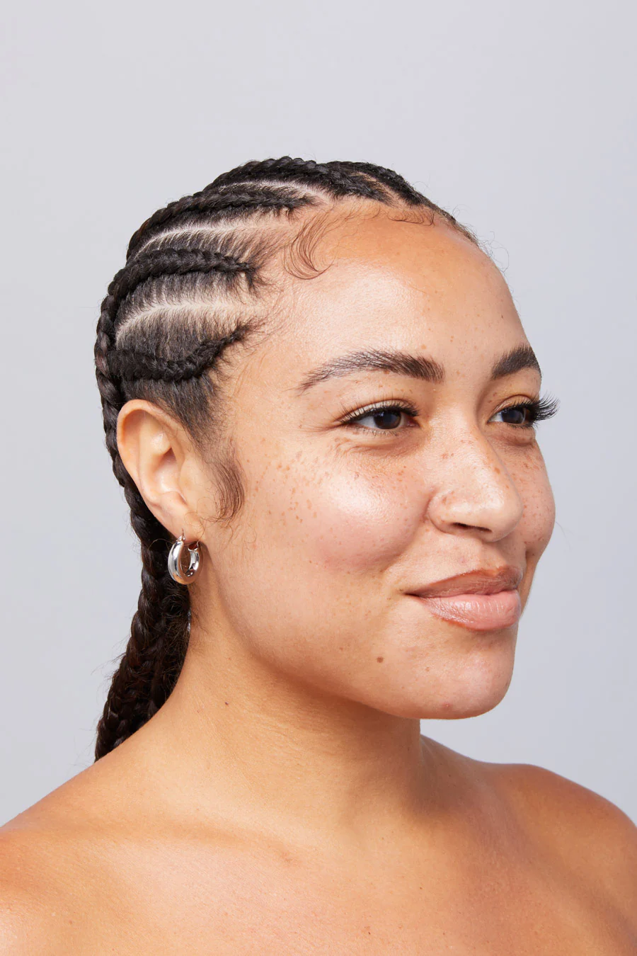 Mini Chunky Hoop Earrings Silver - Image 3