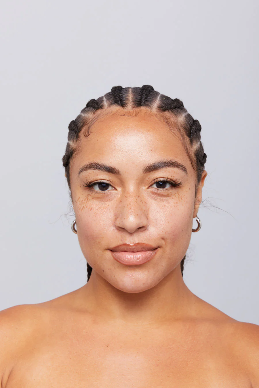 Mini Chunky Hoop Earrings Silver - Image 4