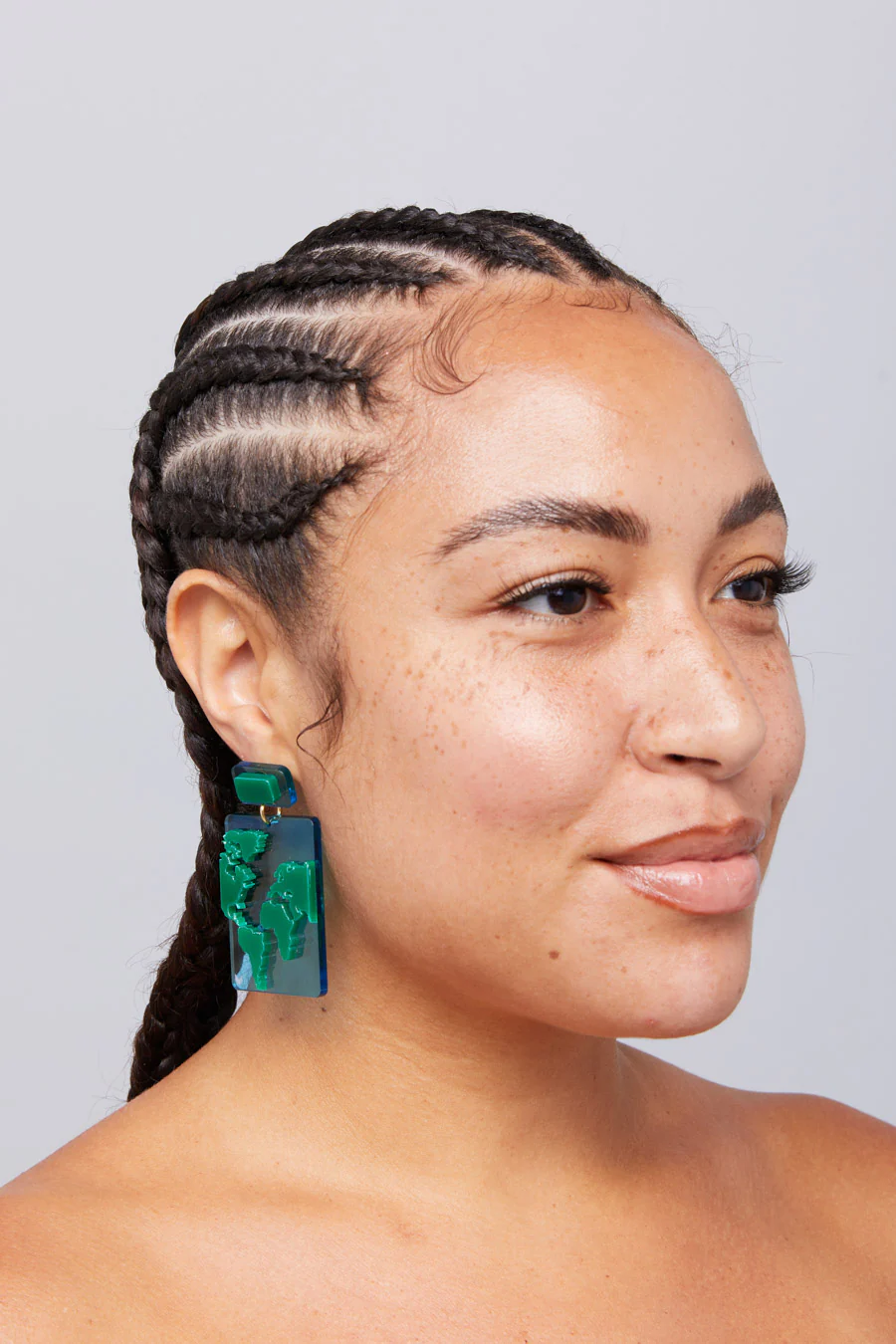 One Planet Earrings Blue/Green - Image 3