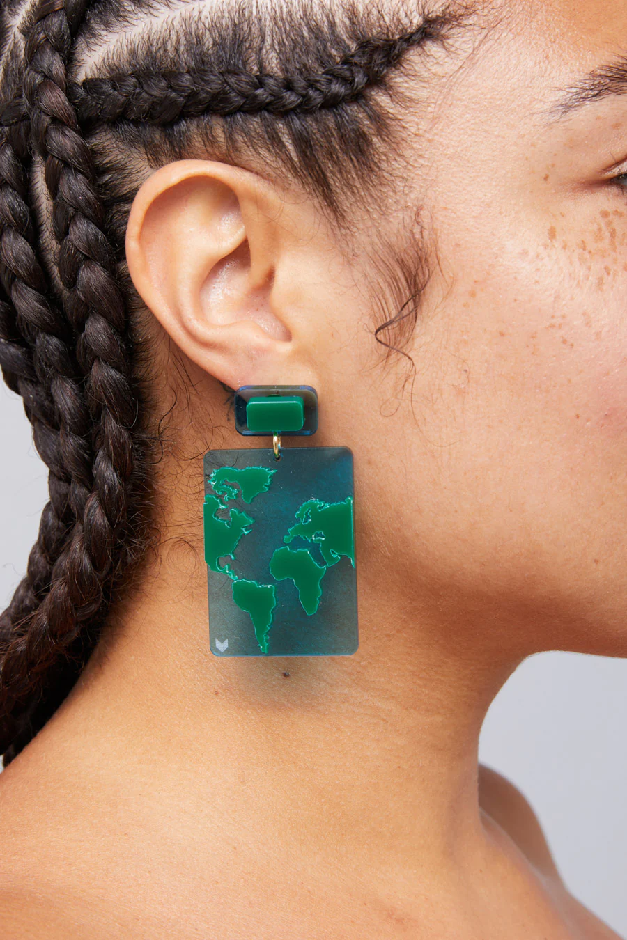 One Planet Earrings Blue/Green - Image 5